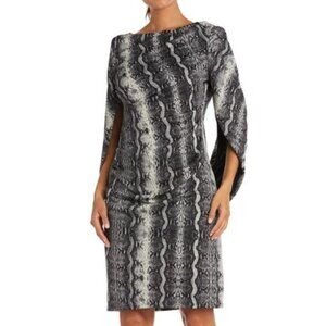 NWT Grey metallic snakeskin print dress, size 6